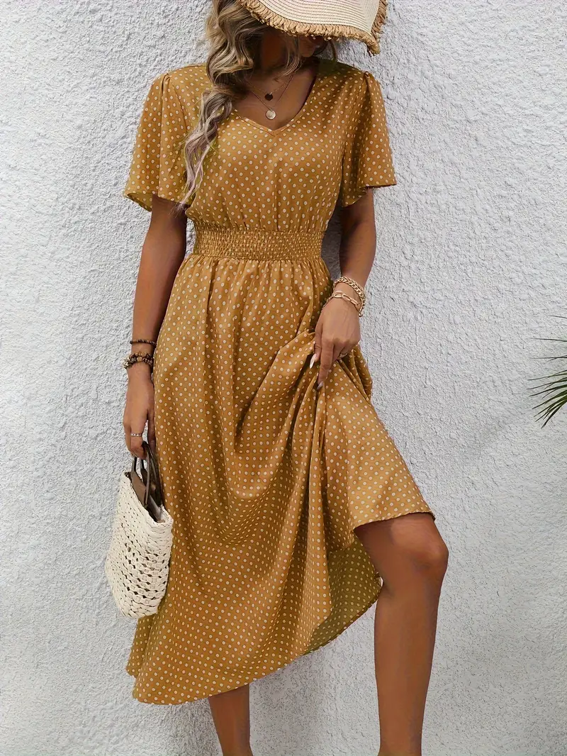 KL | Vestido casual estampado con mangas cortas