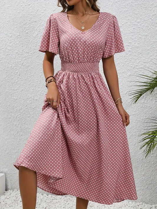 KL | Vestido casual estampado con mangas cortas