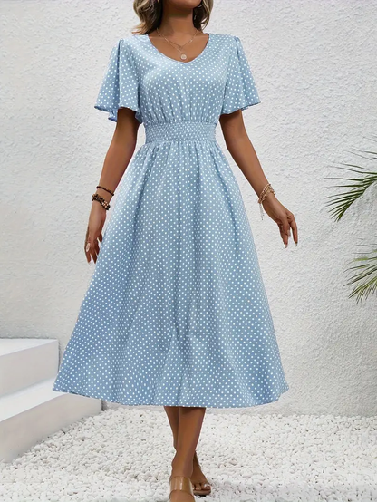 KL | Vestido casual estampado con mangas cortas