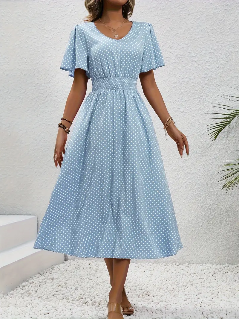 KL | Vestido casual estampado con mangas cortas