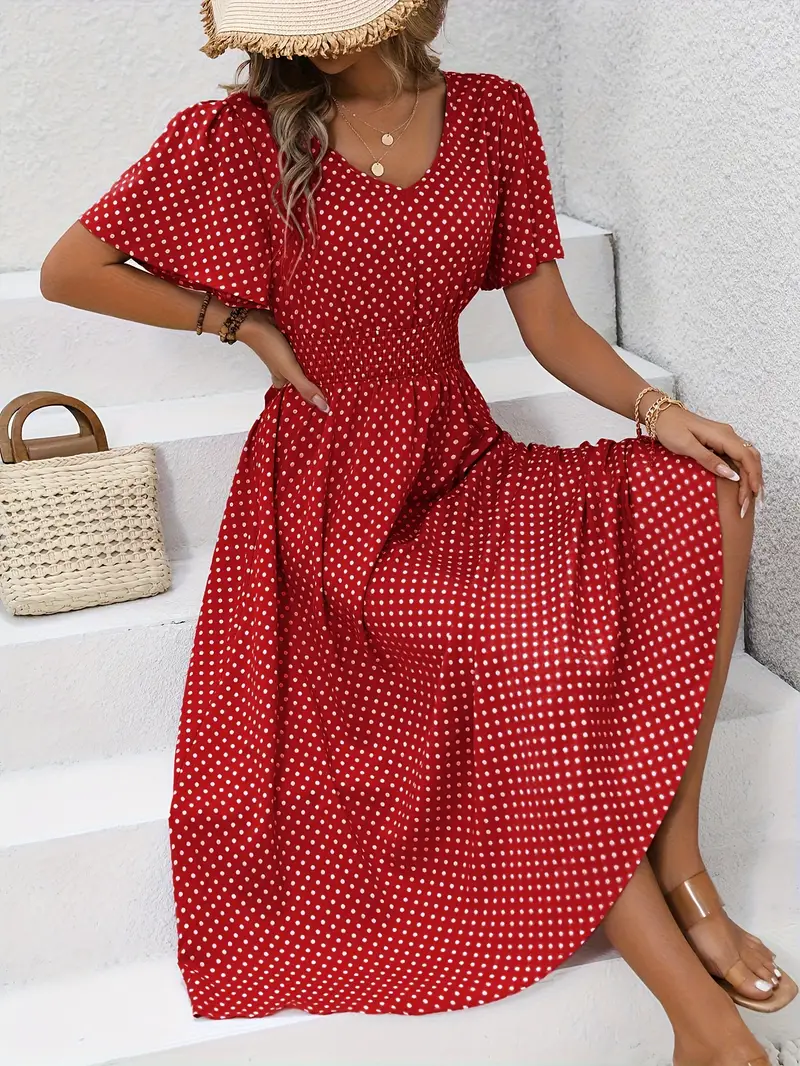 KL | Vestido casual estampado con mangas cortas