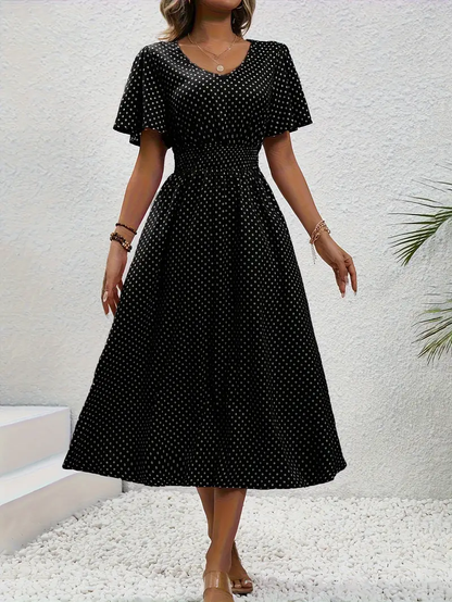 KL | Vestido casual estampado con mangas cortas