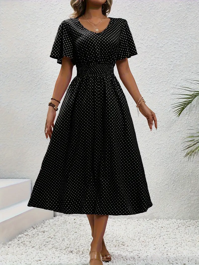 KL | Vestido casual estampado con mangas cortas