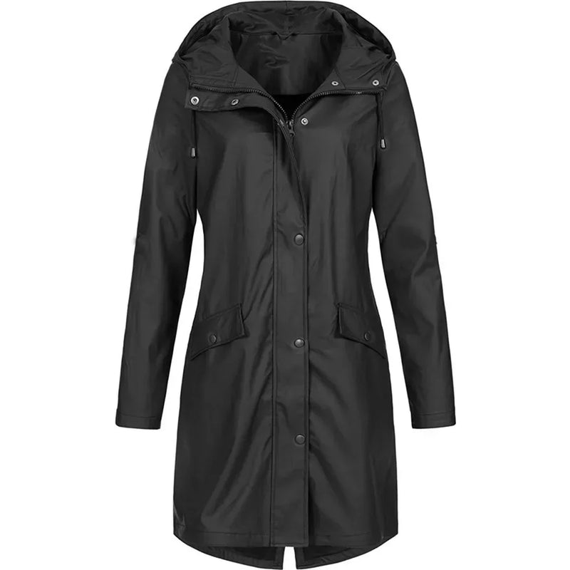 CM | Chaqueta impermeable larga para exteriores