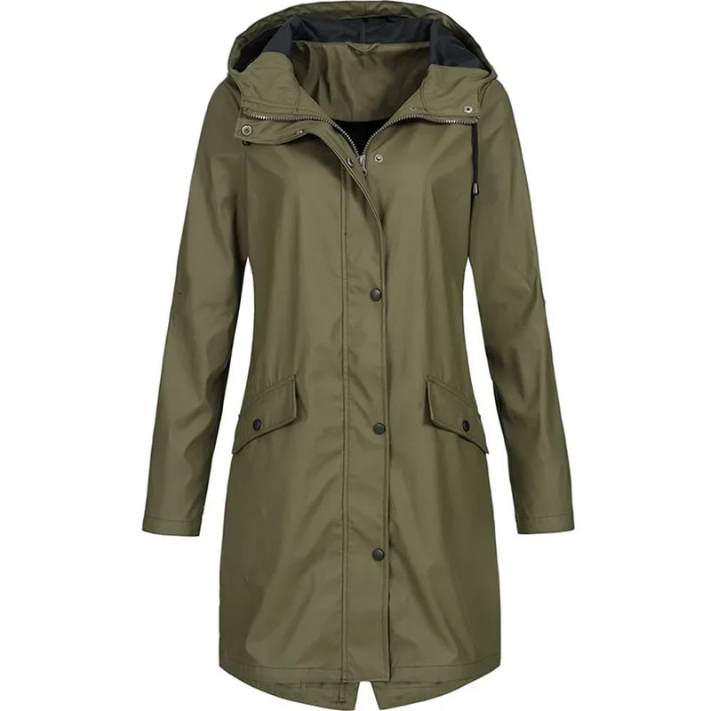CM | Chaqueta impermeable larga para exteriores