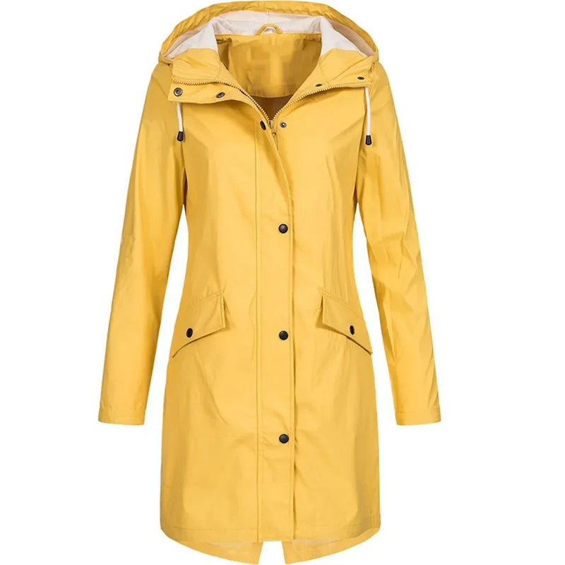 CM | Chaqueta impermeable larga para exteriores