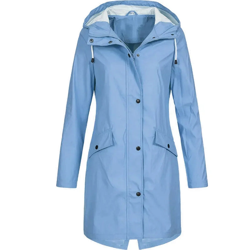 CM | Chaqueta impermeable larga para exteriores