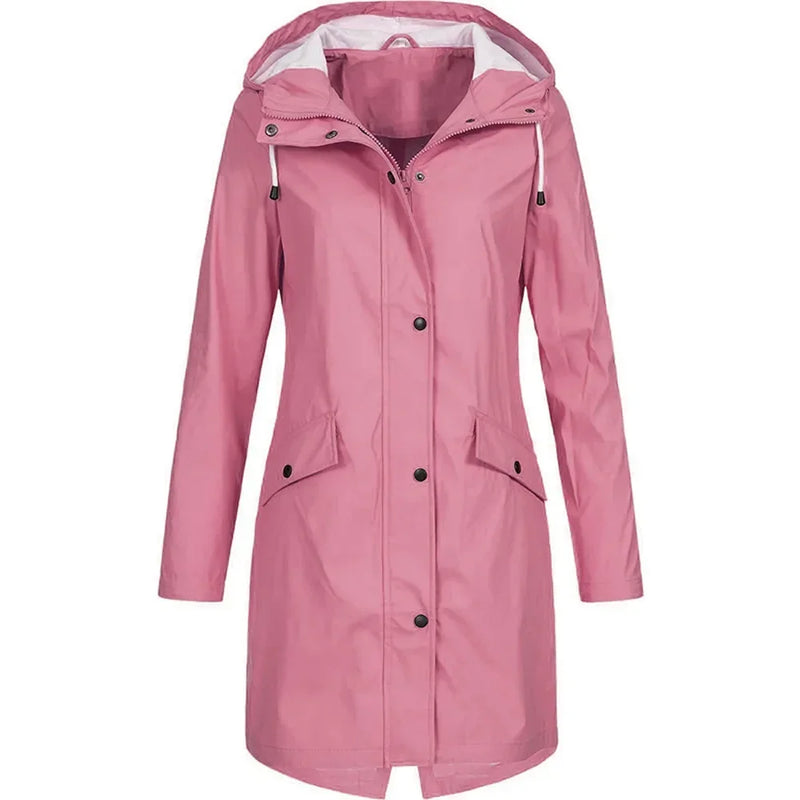 CM | Chaqueta impermeable larga para exteriores