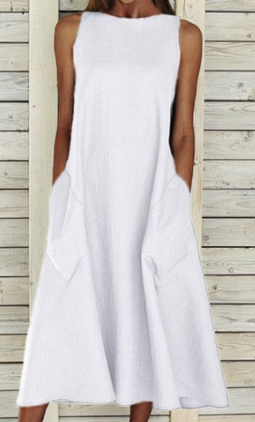 KL | Elegante vestido de algodón de línea A