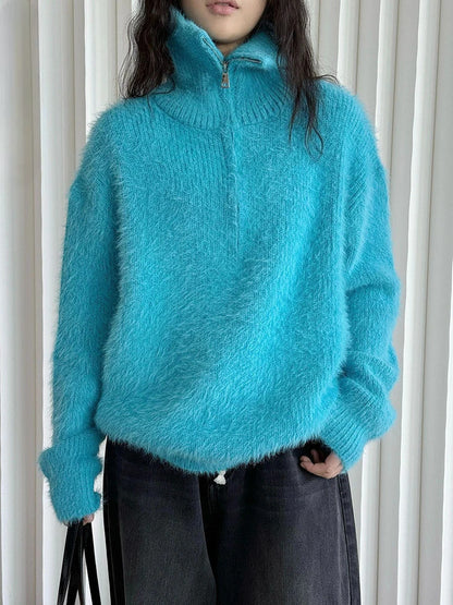 CM | Suéter esponjoso con cremallera