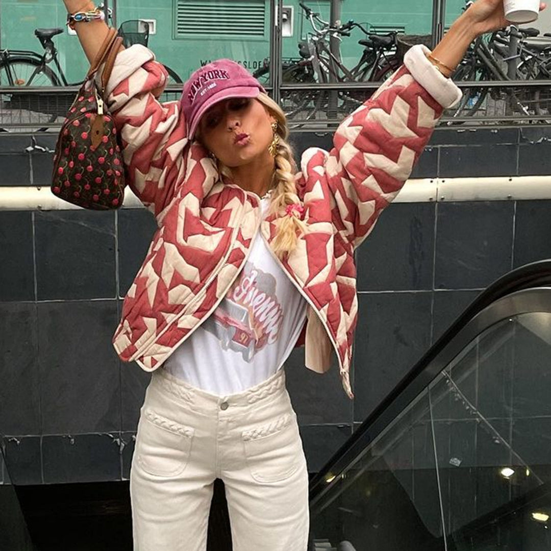 CM | elegante chaqueta acolchada estampada