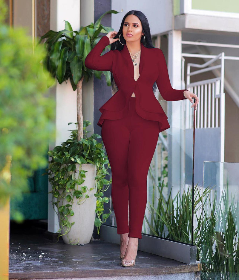 CM | Chándal con blazer de manga completa con volante