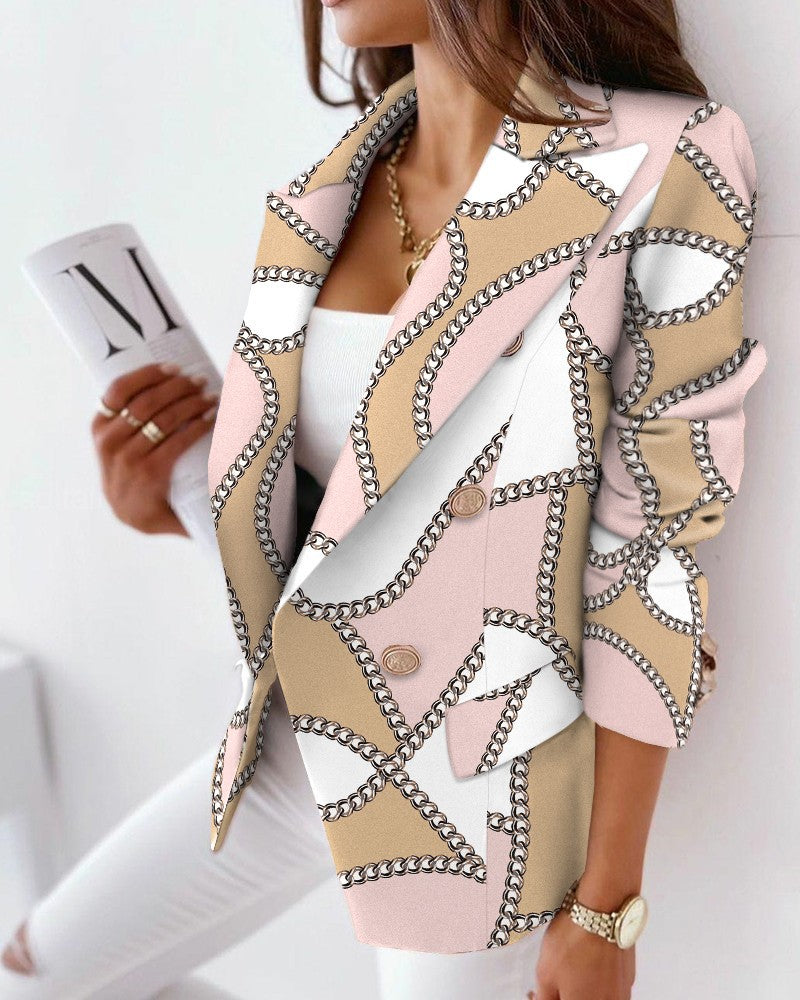 CM | SnakeBlazer I Blazer con estampado de serpiente para mujer