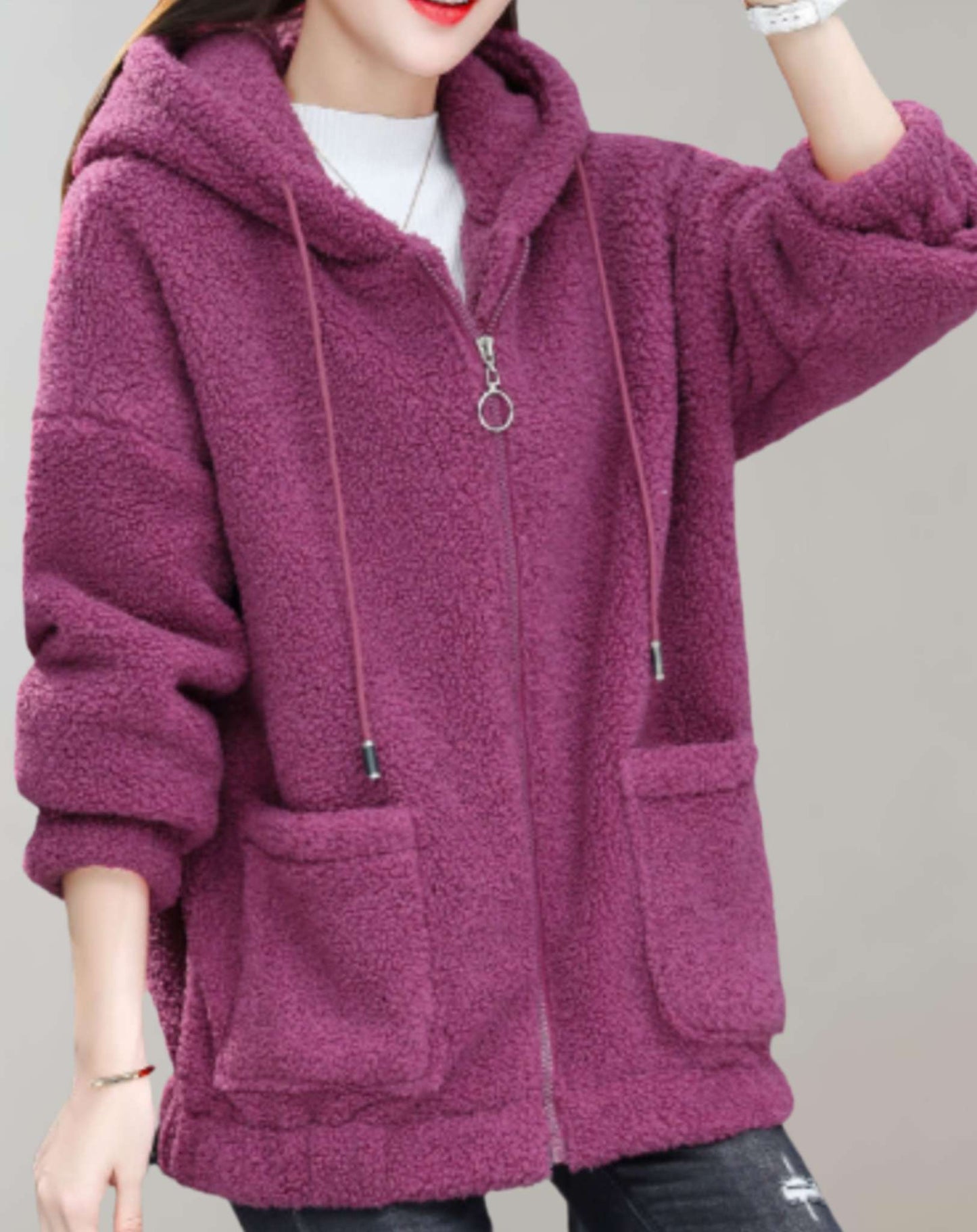 CM | Cómoda chaqueta de felpa para mujer