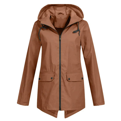 CM | Chaqueta impermeable con cremallera para mujer
