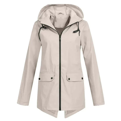 CM | Chaqueta impermeable con cremallera para mujer