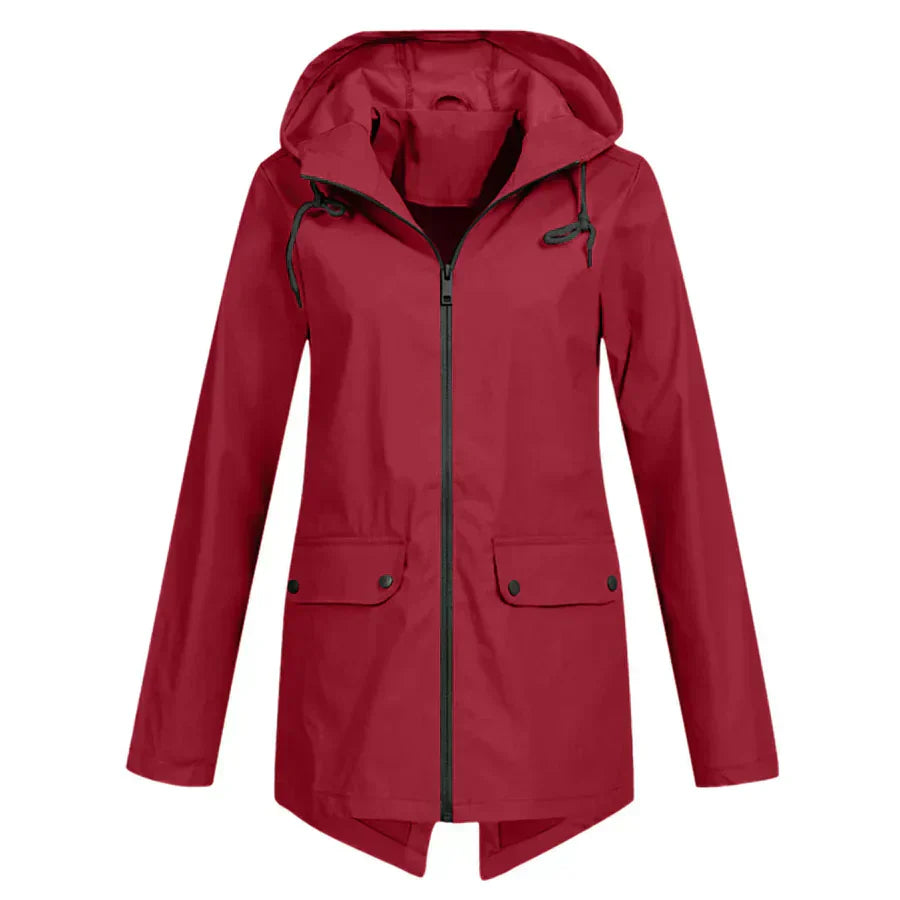 CM | Chaqueta impermeable con cremallera para mujer