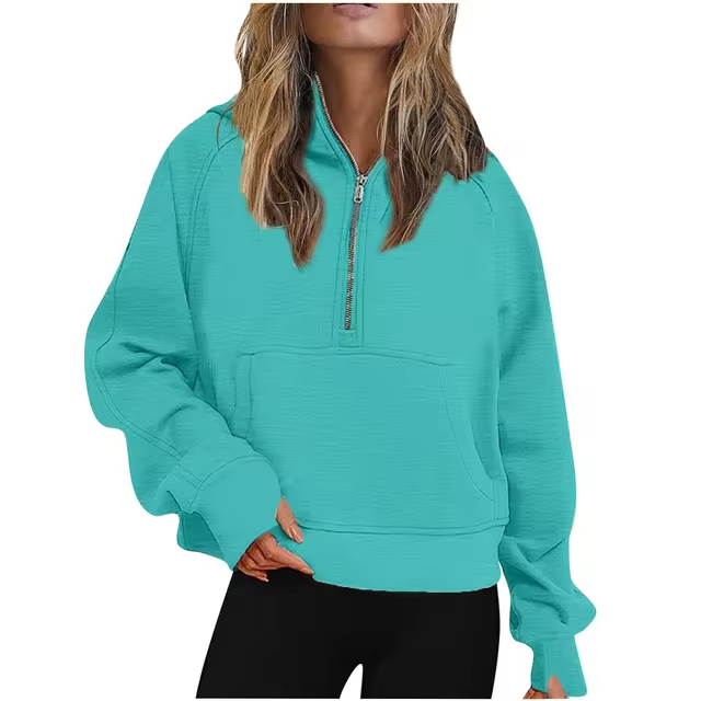 CM | Chaqueta con media cremallera y capucha