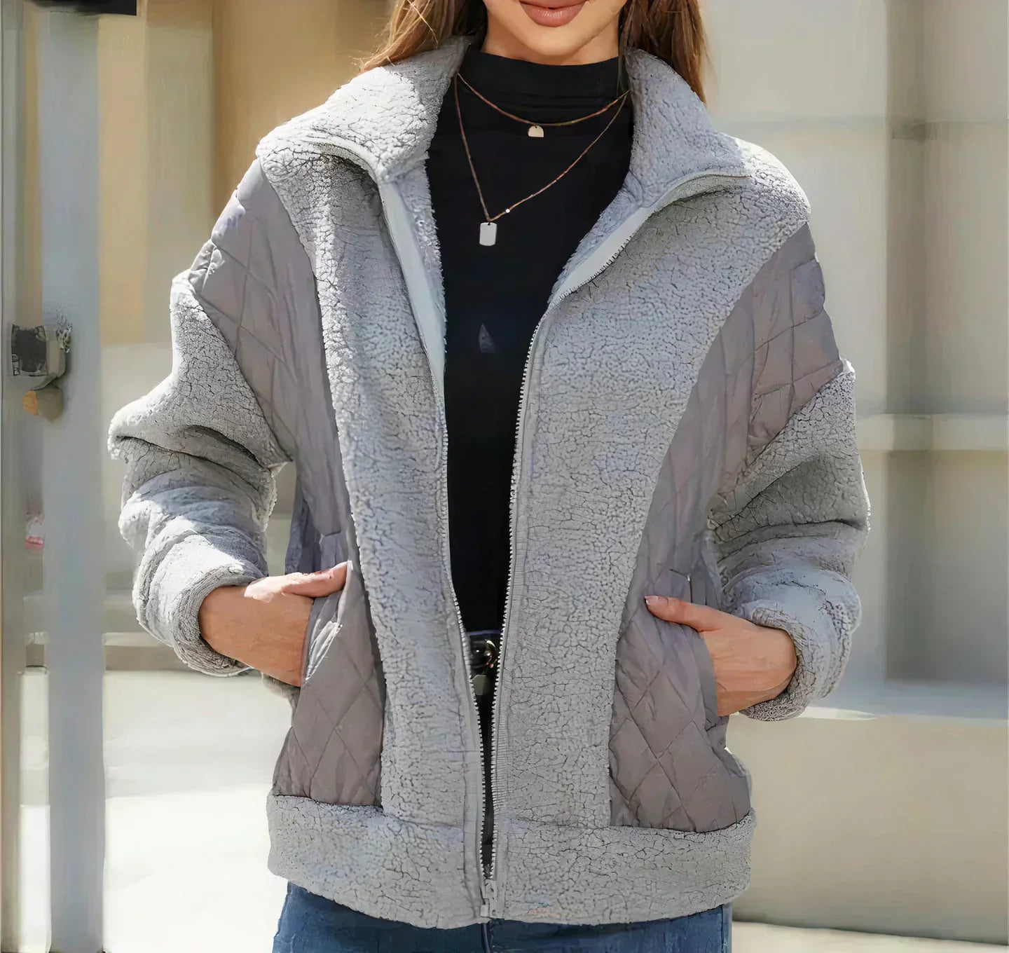 CM | Chaqueta de bolsillo Trendy para mujer