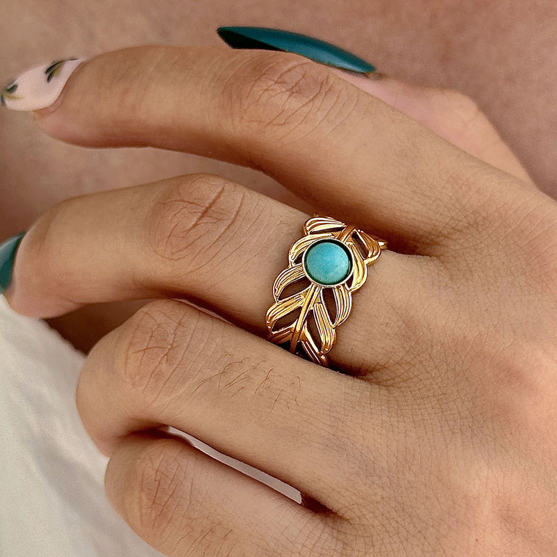 Oro Anillo artesanal delicado