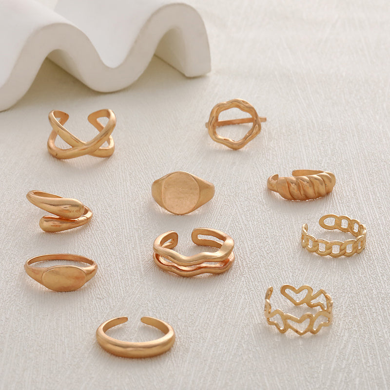 Oro Anillo clásico con encanto atemporal