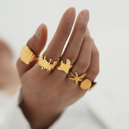 Oro Anillo elegante para toda ocasión