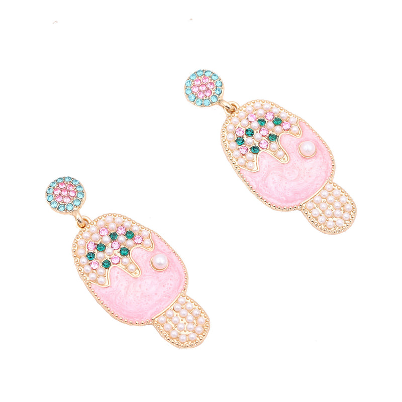 Perla Pendiente vintage hecho a mano