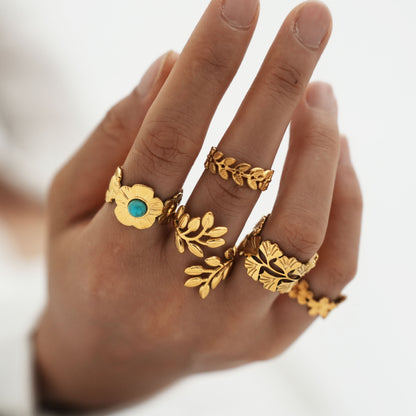 Oro Anillo hermoso con estilo único