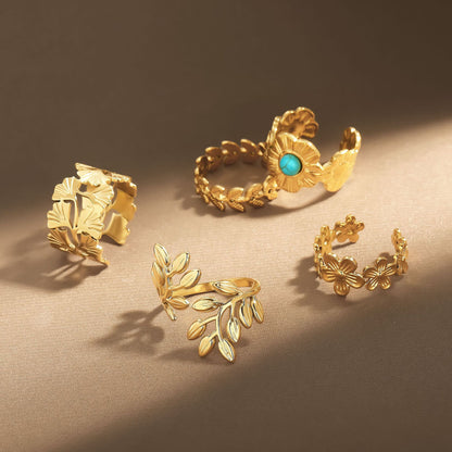 Oro Anillo hermoso con estilo único