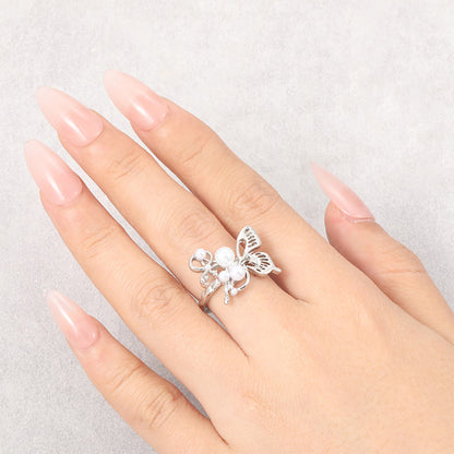 Perla Anillo hermoso con estilo único