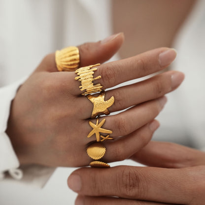 Oro Anillo elegante para toda ocasión