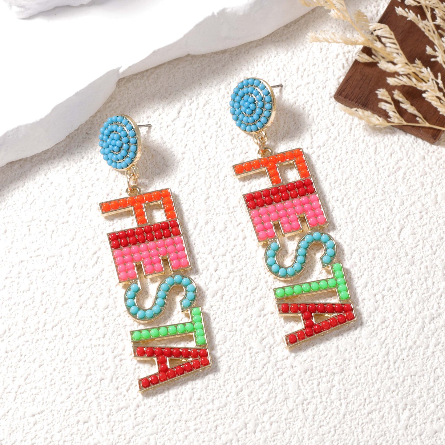 Pendiente vintage hecho a mano