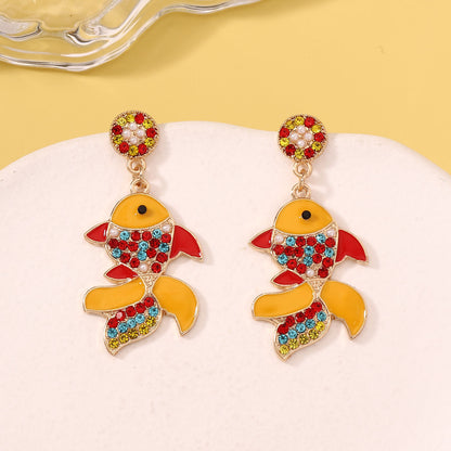 Oro Pendiente hermoso con estilo único