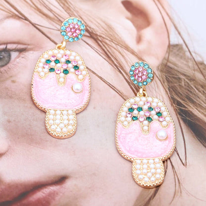 Perla Pendiente vintage hecho a mano