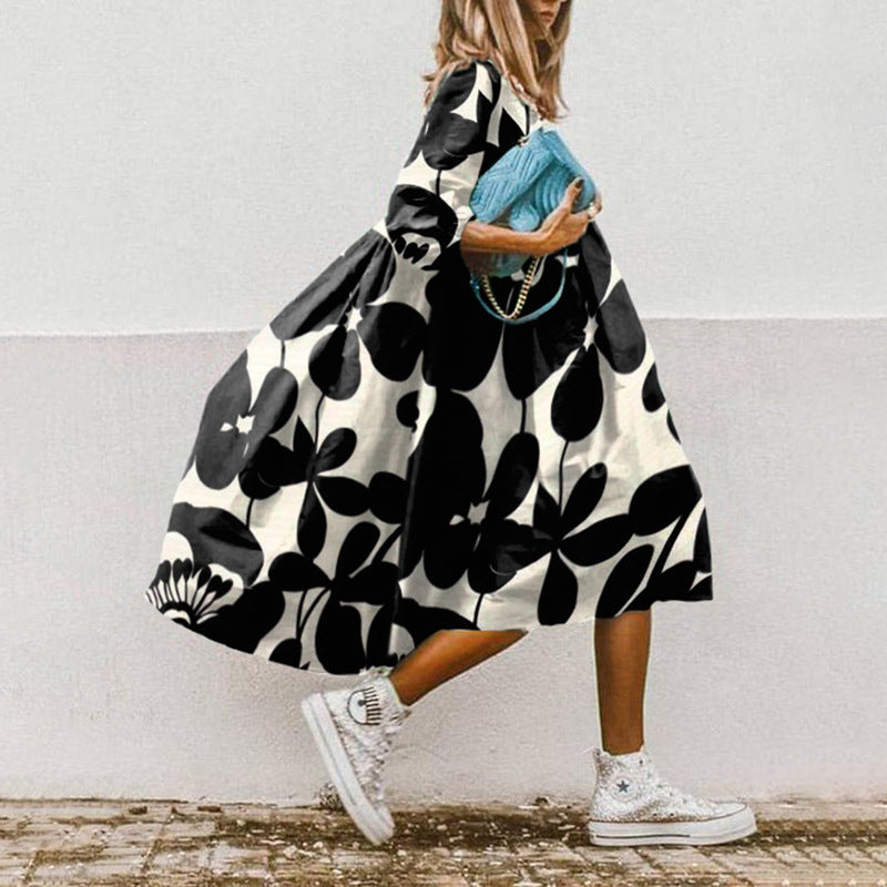 KL | Vestido midi estampado de línea A