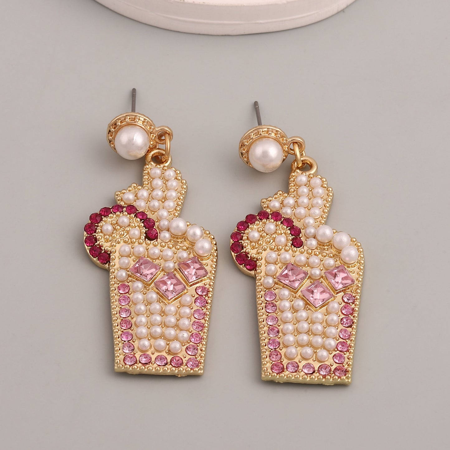 Perla Pendiente vintage hecho a mano