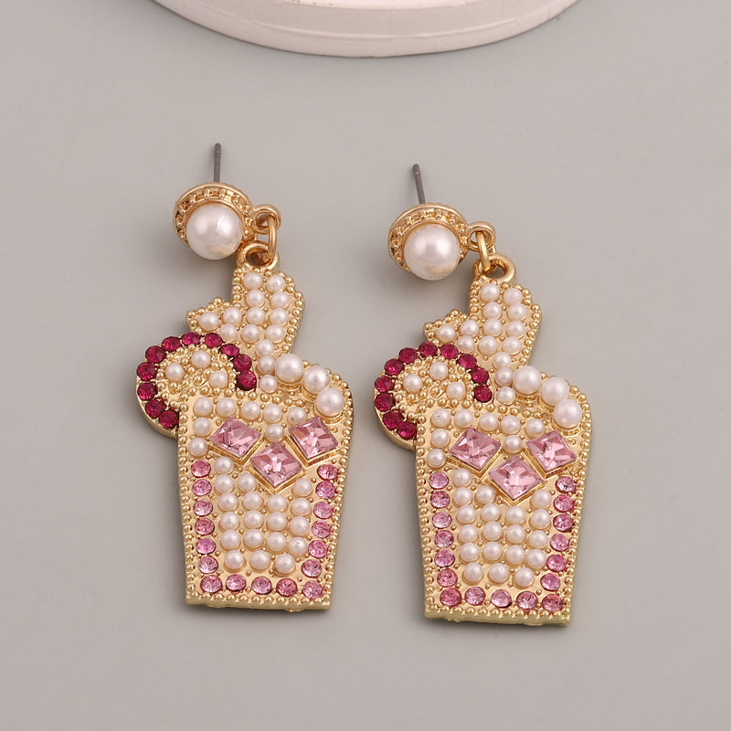 Perla Pendiente vintage hecho a mano