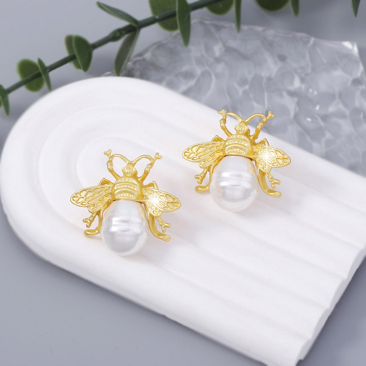 Perla Pendiente vintage hecho a mano