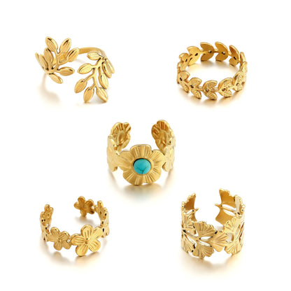 Oro Anillo hermoso con estilo único