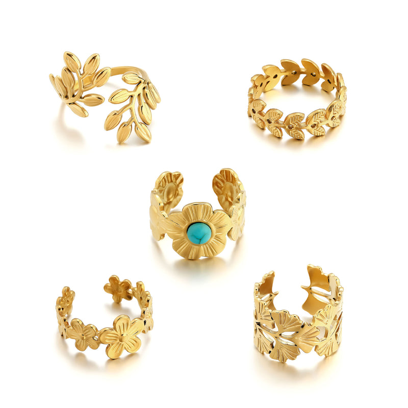 Oro Anillo hermoso con estilo único