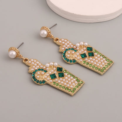 Perla Pendiente vintage hecho a mano