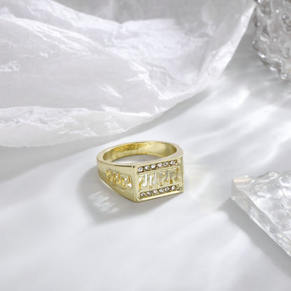 Oro Anillo artesanal delicado