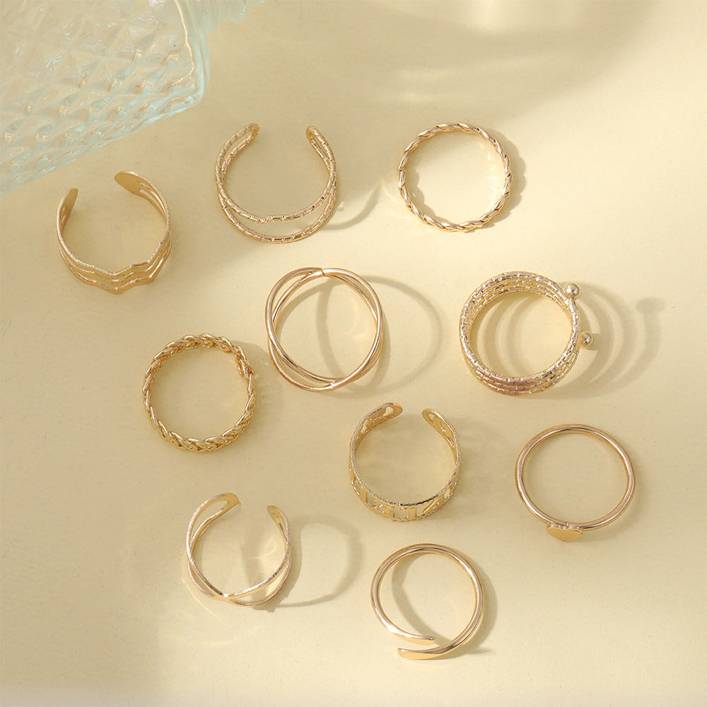 Oro Anillo hermoso con estilo único