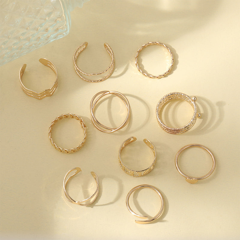 Oro Anillo hermoso con estilo único