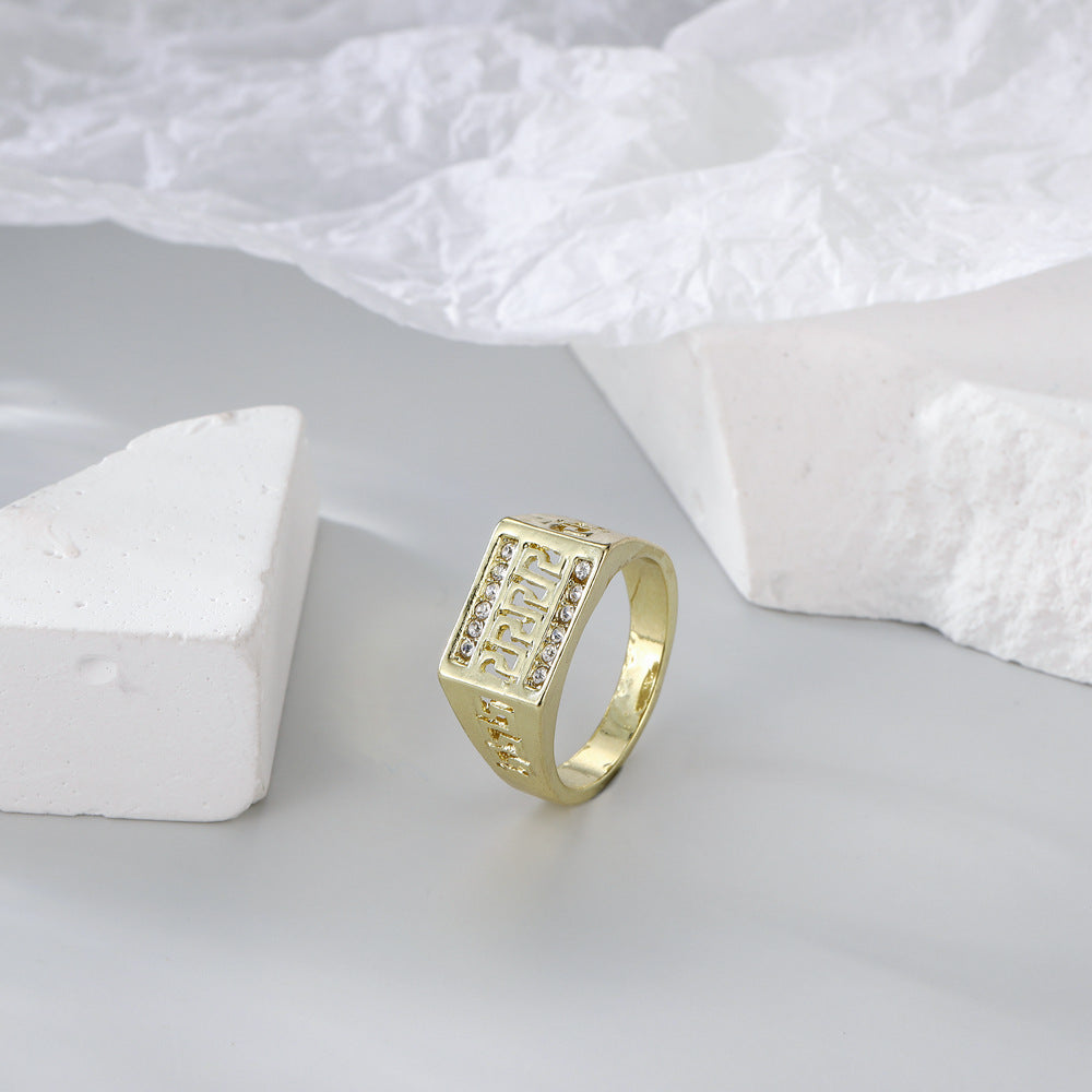 Oro Anillo artesanal delicado