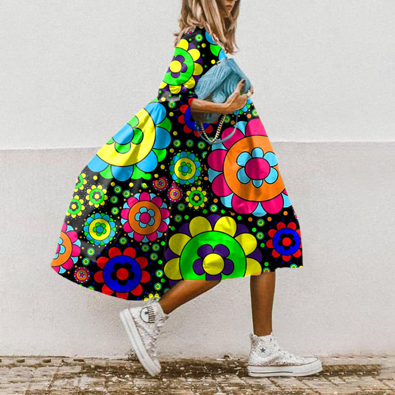 KL | Vestido midi estampado de línea A