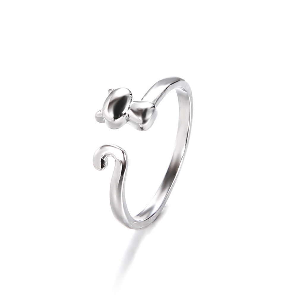 Plata Anillo hermoso con estilo único