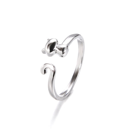 Plata Anillo hermoso con estilo único