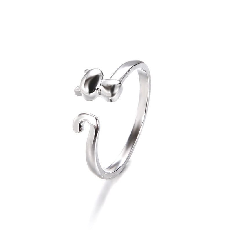 Plata Anillo hermoso con estilo único