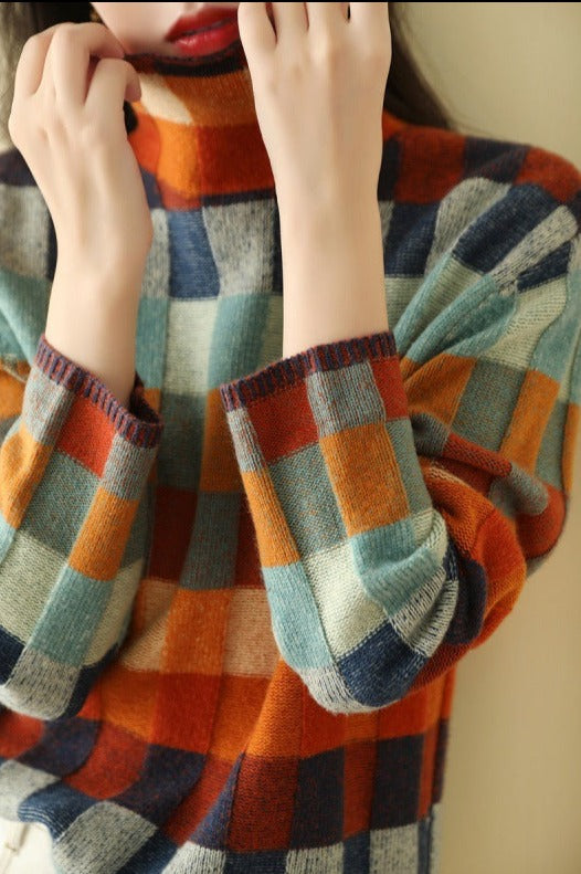 CM | Elegante jersey de cuello alto estampado